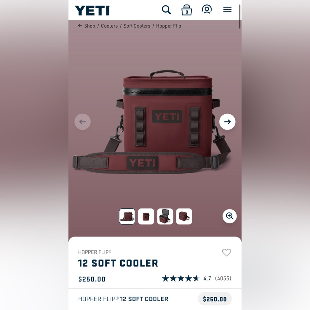 YETI Hopper Flip 12 Soft Cooler - Maroon